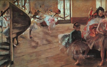  dancer Oil Painting - The Rehearsal Impressionism ballet dancer Edgar Degas